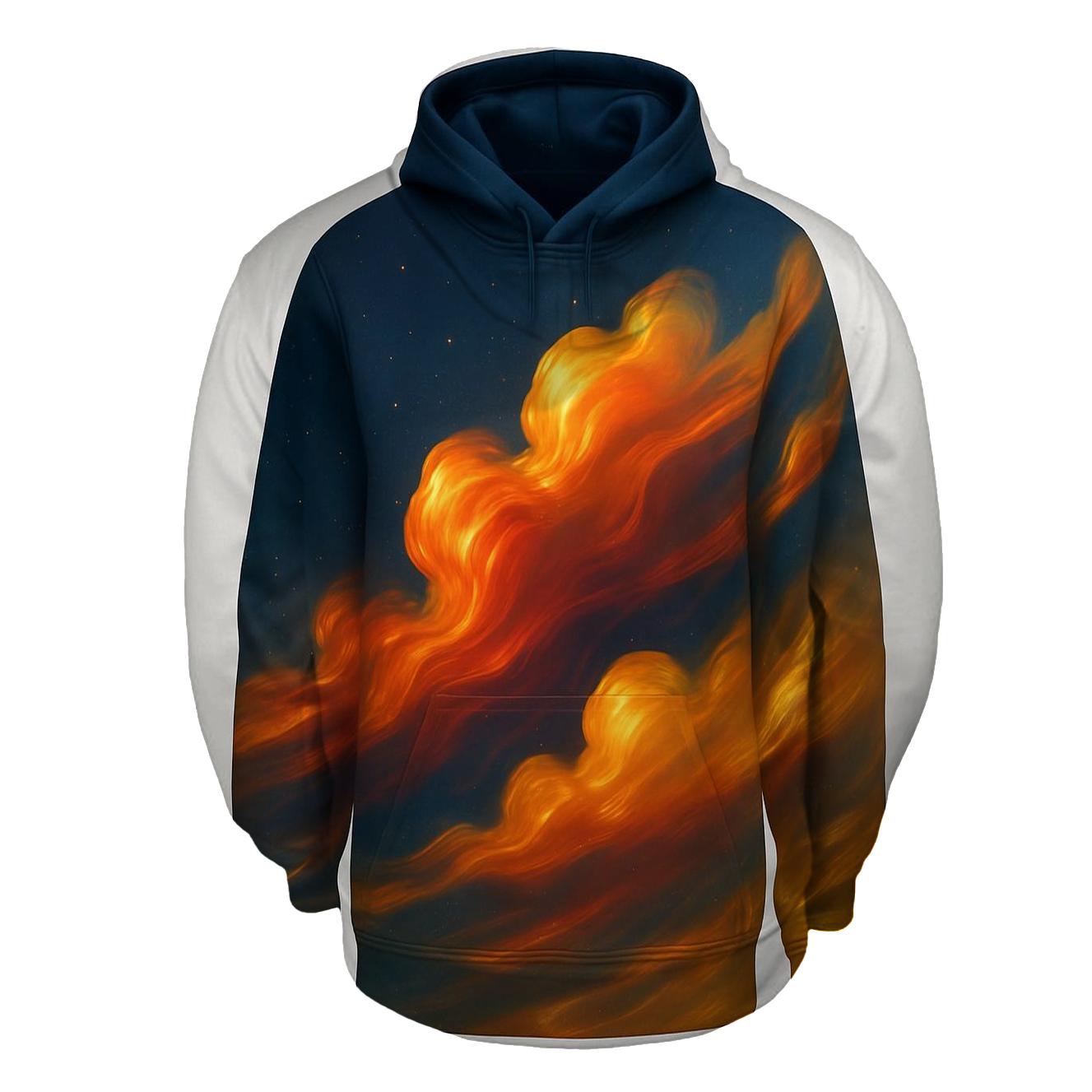 Prismatic Drift Gradient Clouds printed hoodies