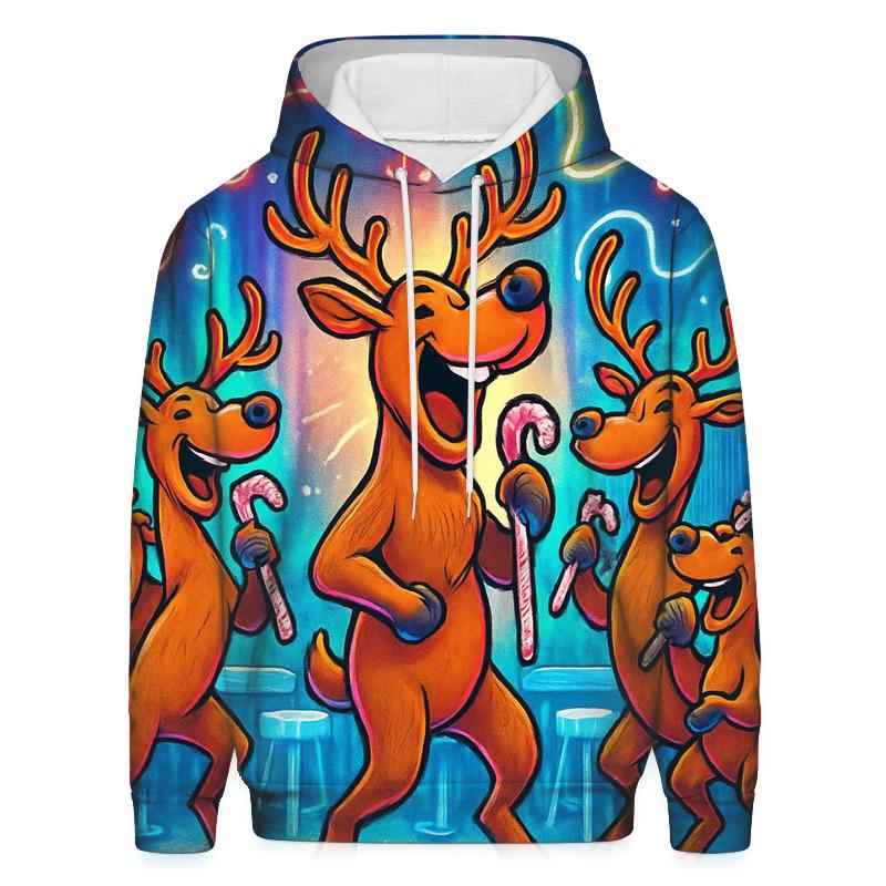 Reindeer Karaoke At The North Pole heavyweight hoodies