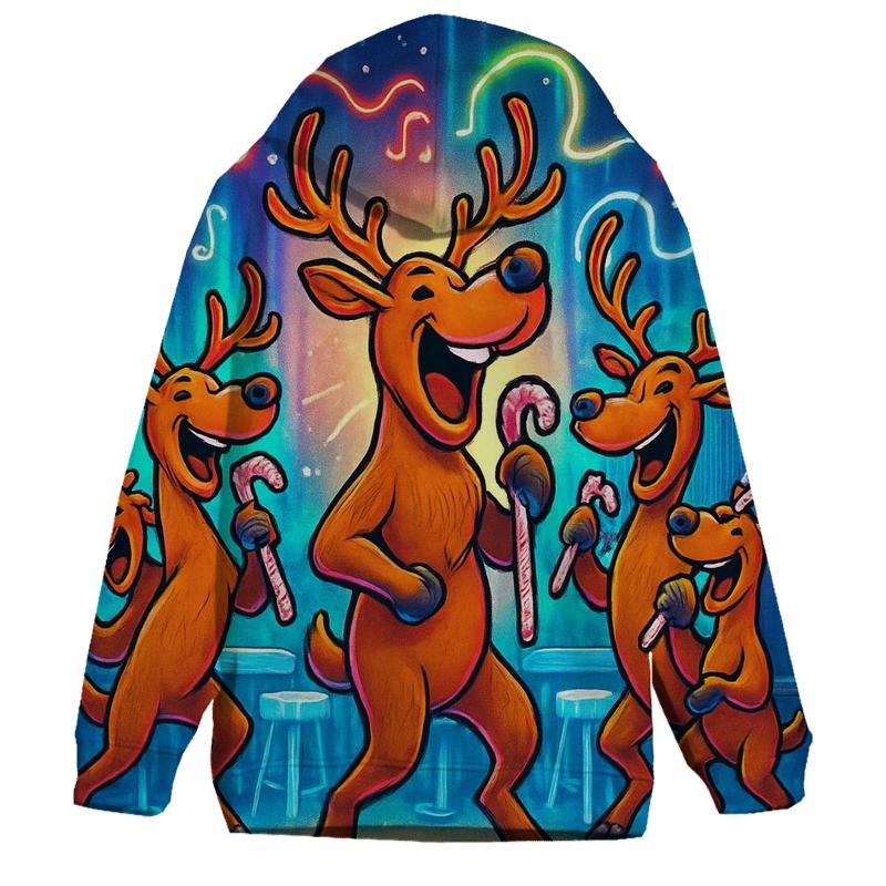 Reindeer Karaoke At The North Pole heavyweight hoodies