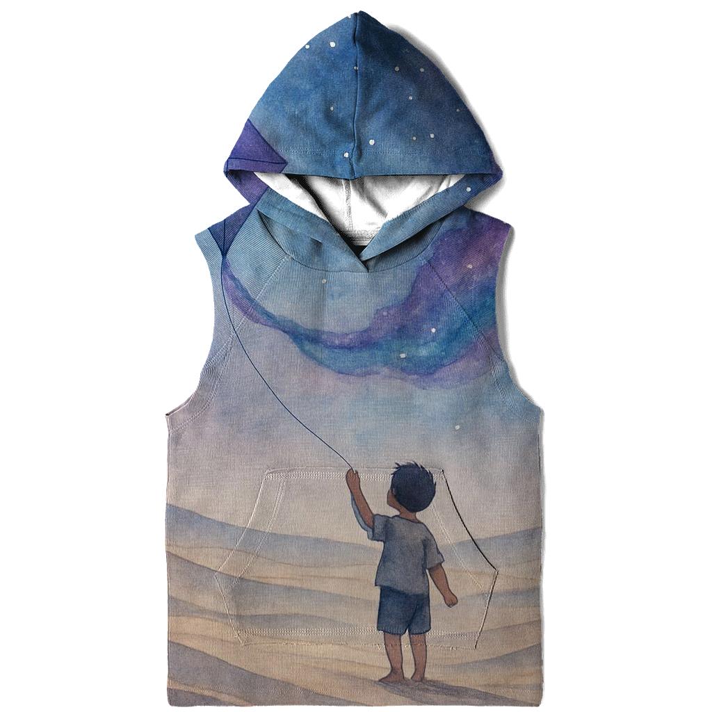 Cosmic Kite Over Desert Dunes embroidered hoodies