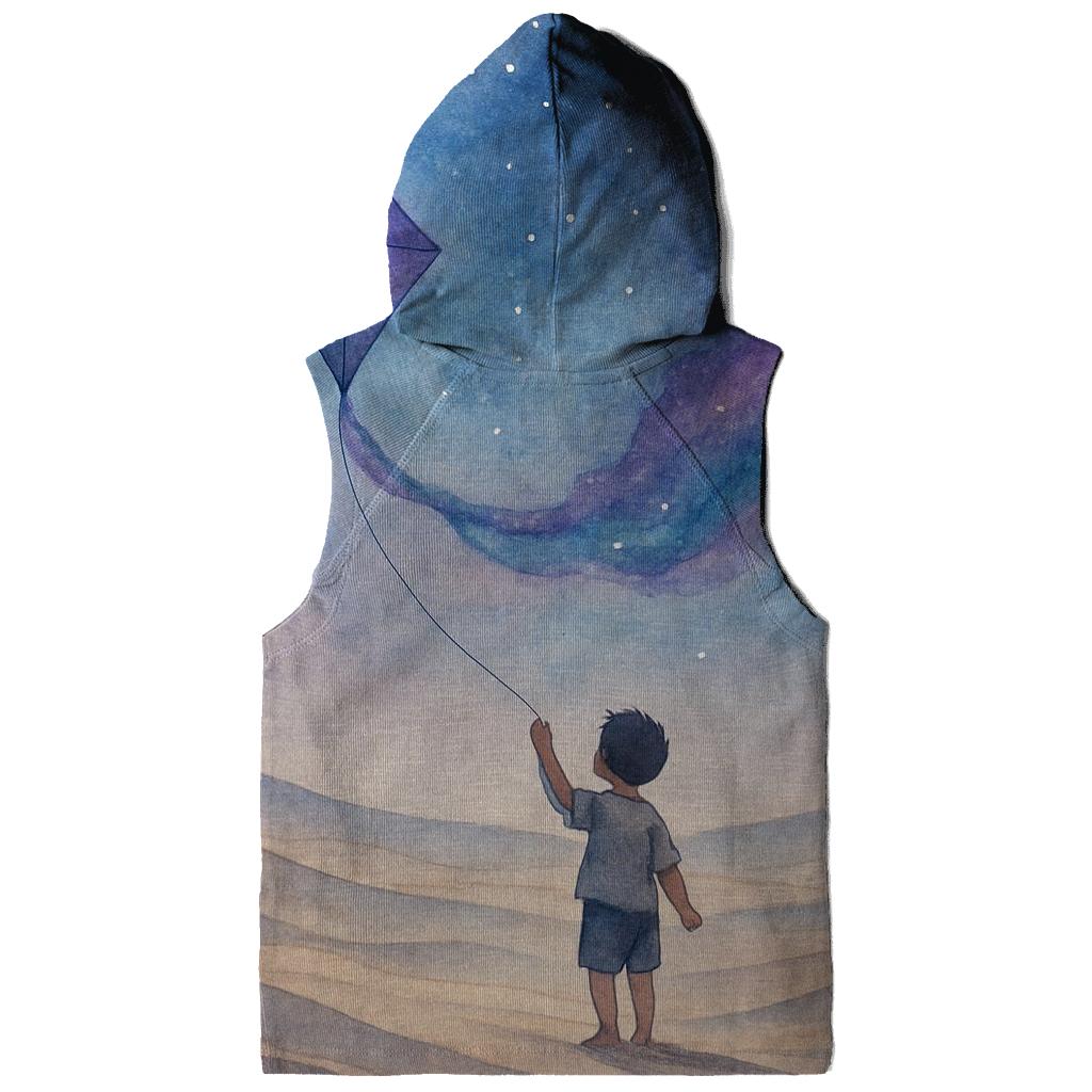 Cosmic Kite Over Desert Dunes embroidered hoodies