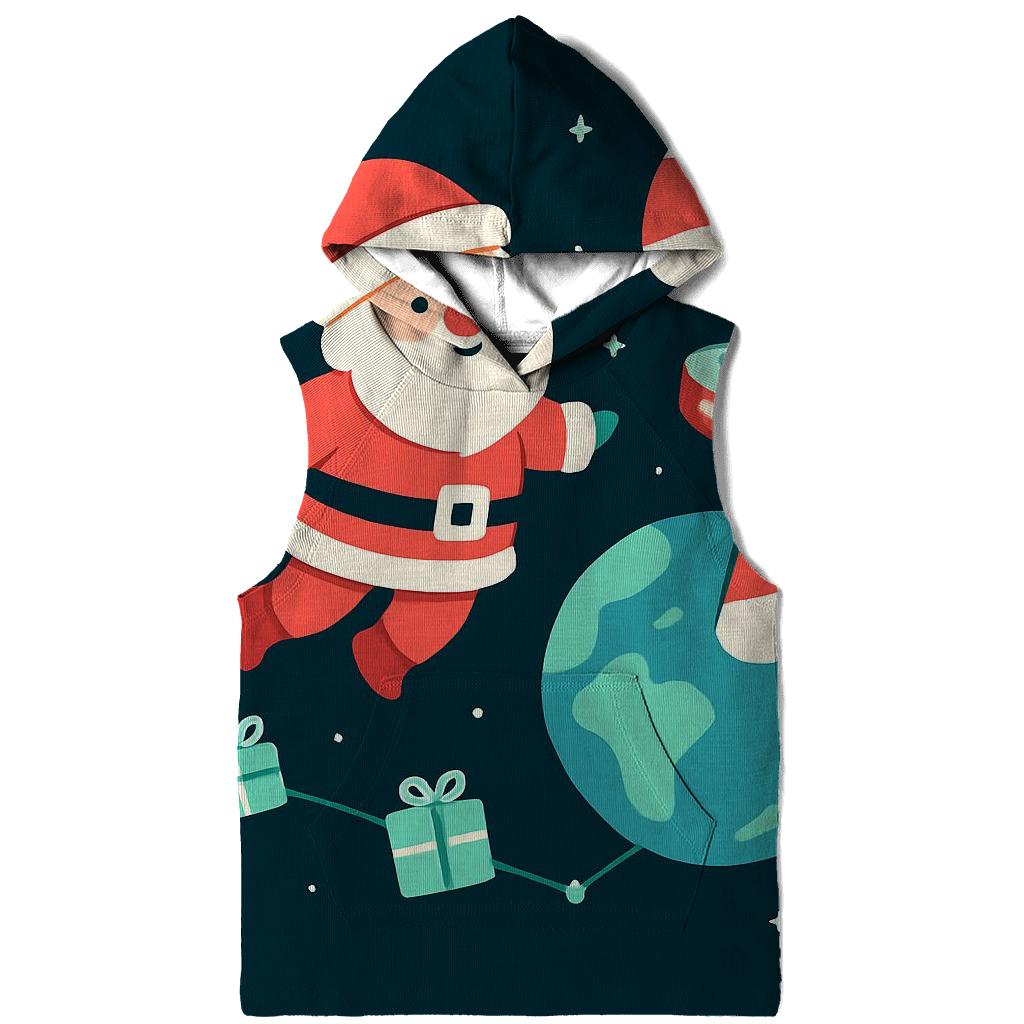 Orbiting Candy Cane Station graphic hoodies