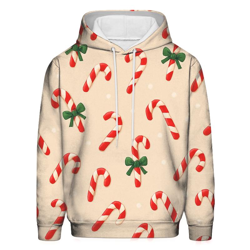 Candy Cane Stripe Scatter On Neutral Snowfield pullover hoodies