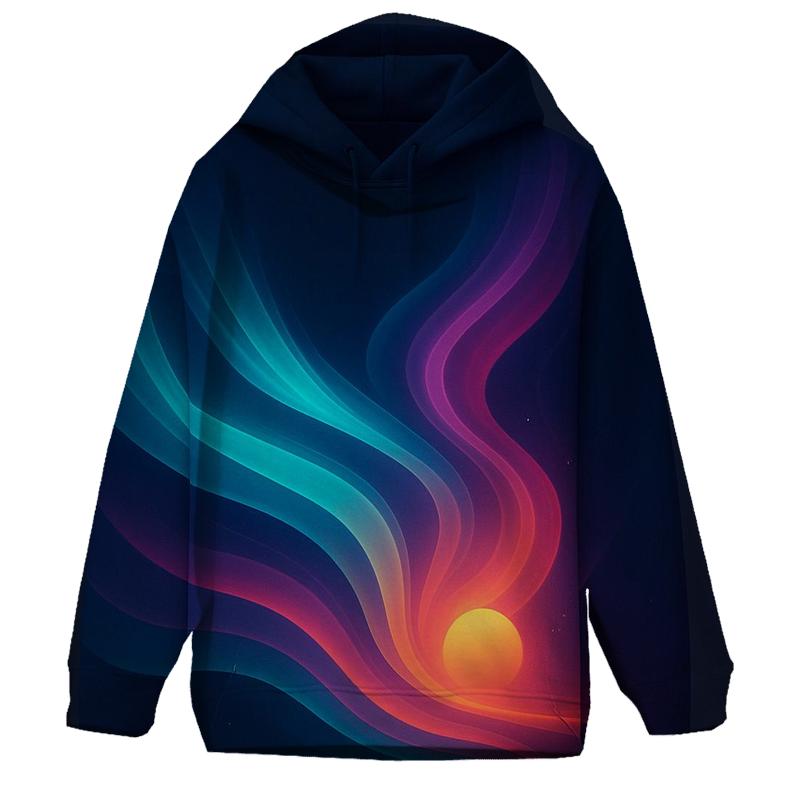 Aurora Sunset Waves hoodie trends