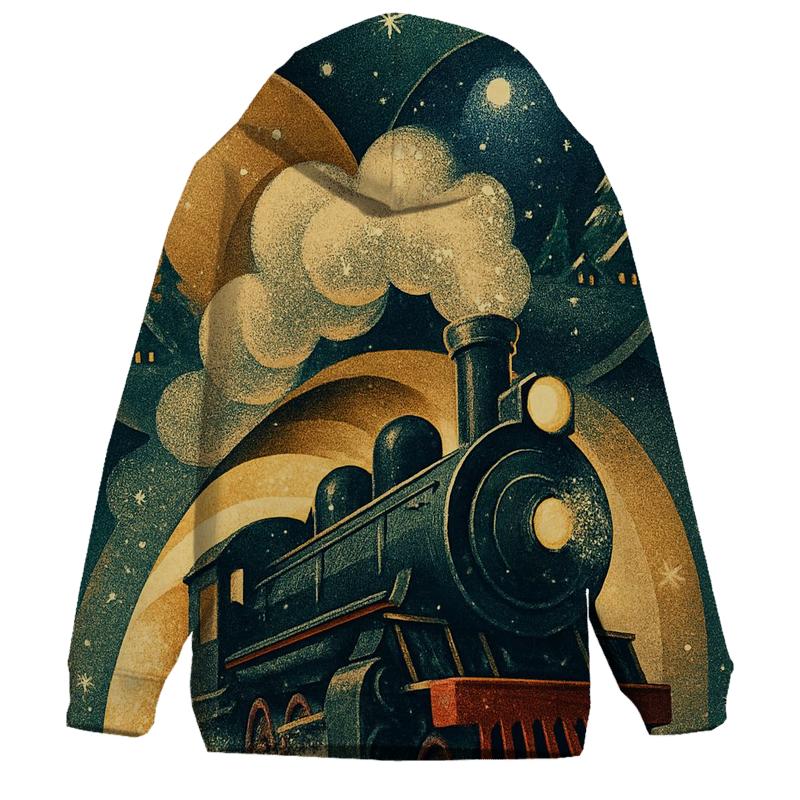 North Pole Train Through The Ornament Tunnel lightweight hoodies