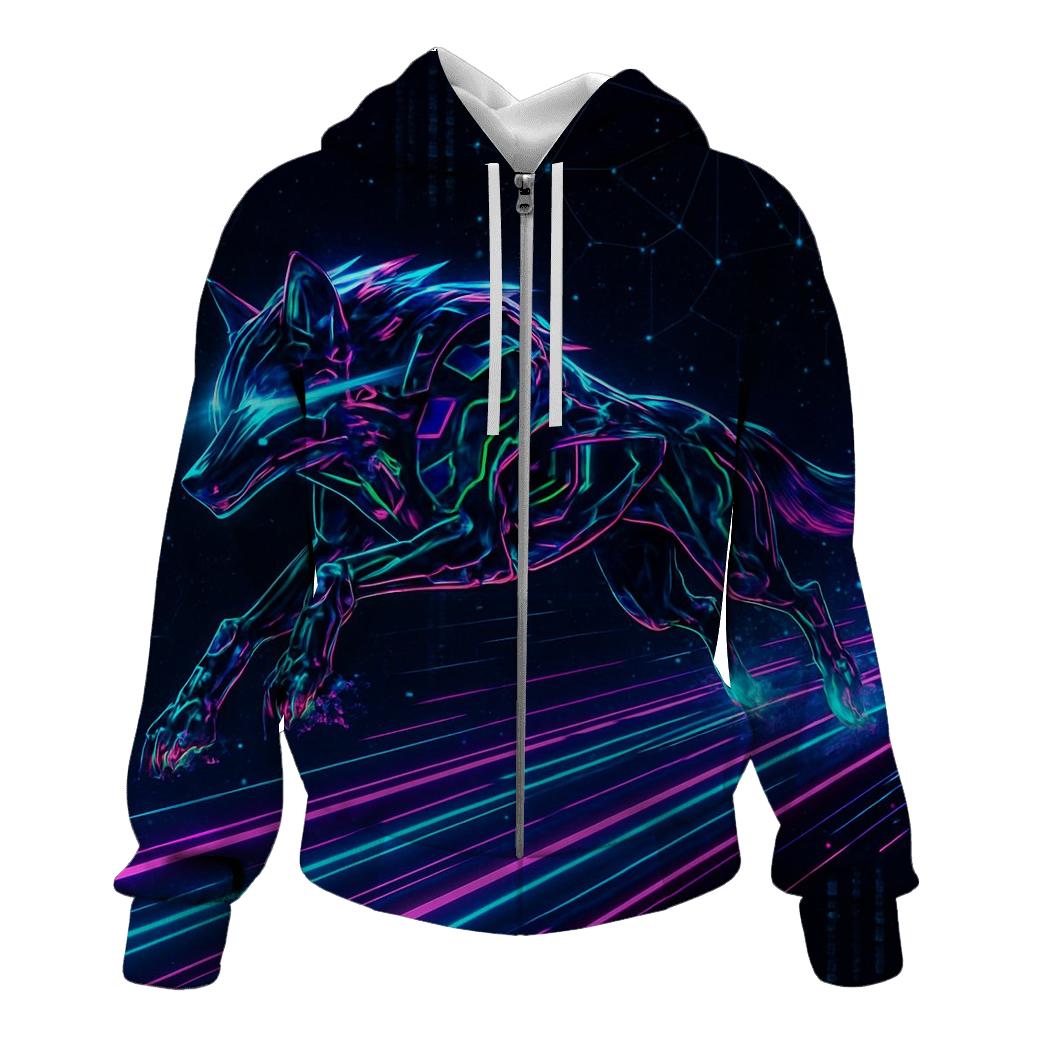 Celestial Circuit Wolf hoodie styles