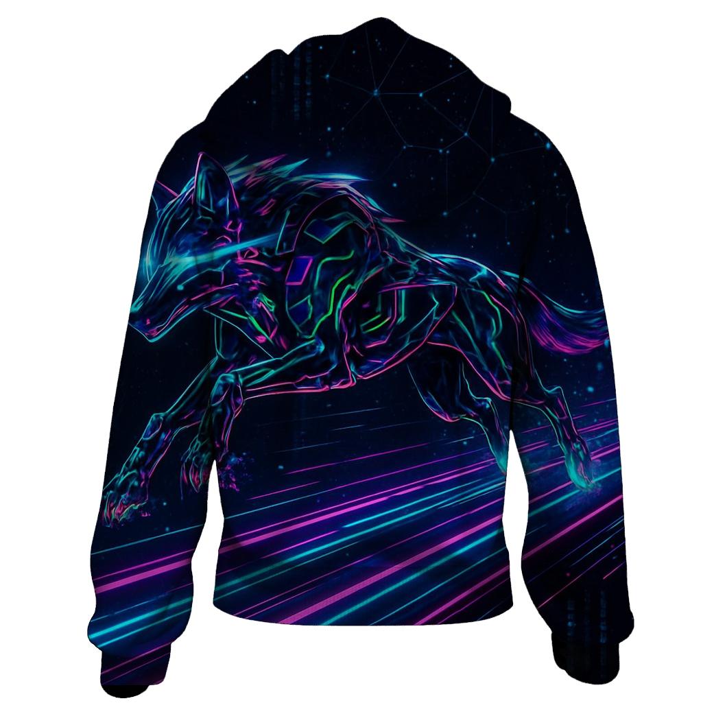 Celestial Circuit Wolf hoodie styles