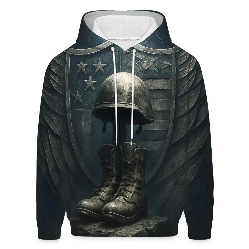 Shield Of Wings And Stripes embroidered hoodies