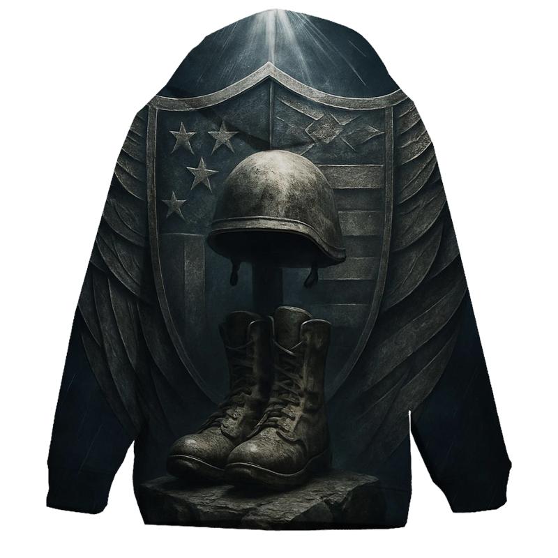 Shield Of Wings And Stripes embroidered hoodies