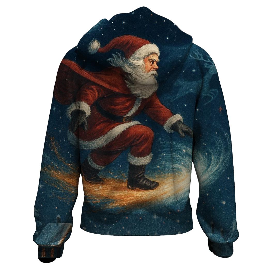 Midnight Santa Comet Ride printed hoodies