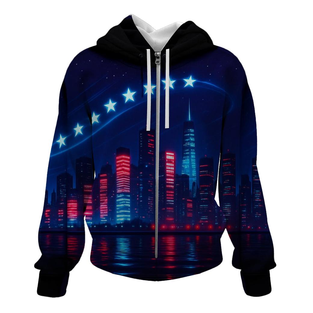 Neon Skyline Starstream graphic hoodies