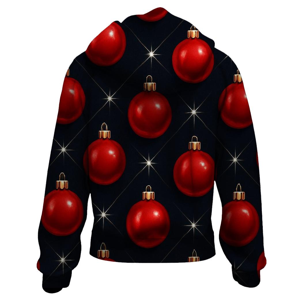 Crimson Ornaments Lattice On Midnight Field hoodies fashion