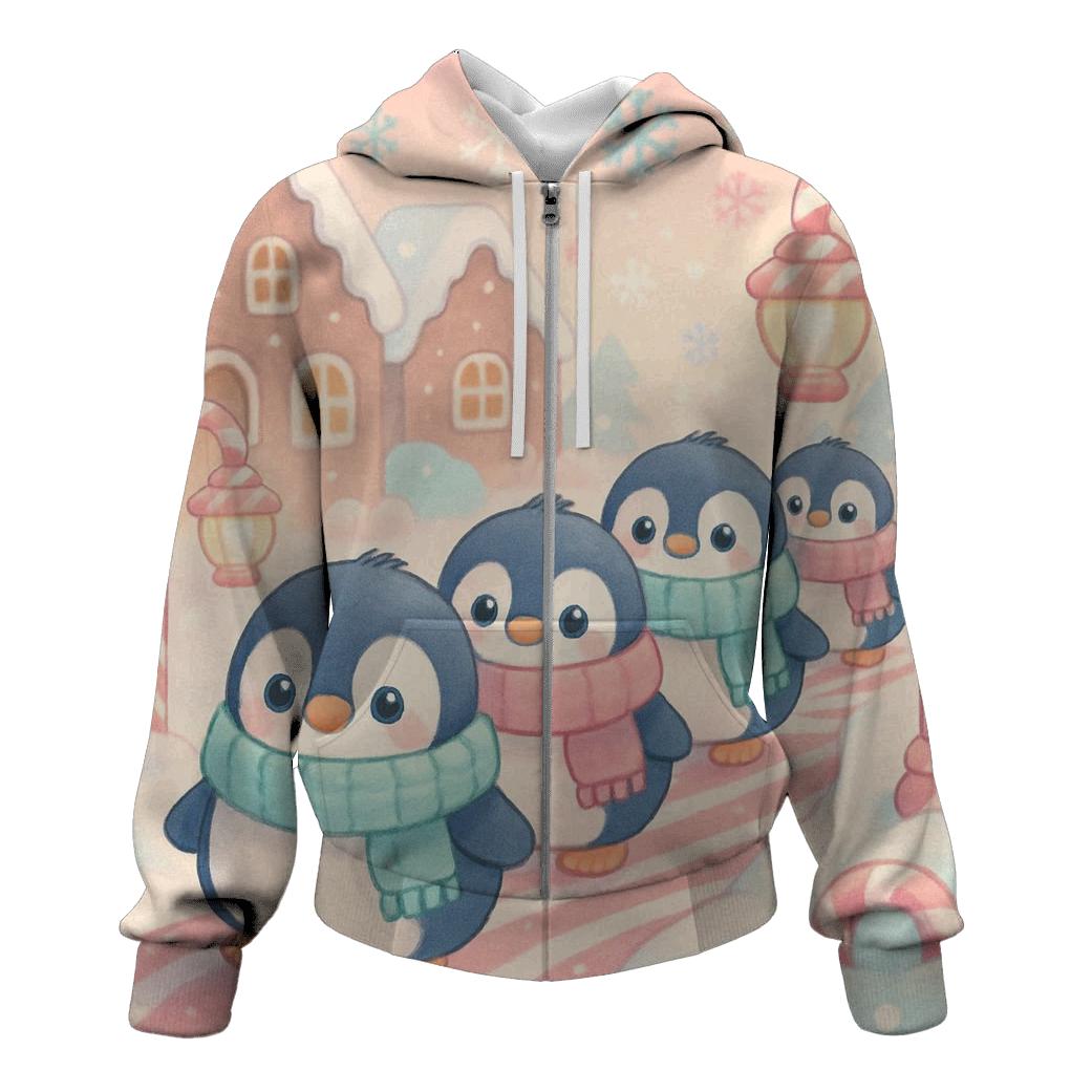 Penguin Parade On Candy Cane Lane custom hoodies