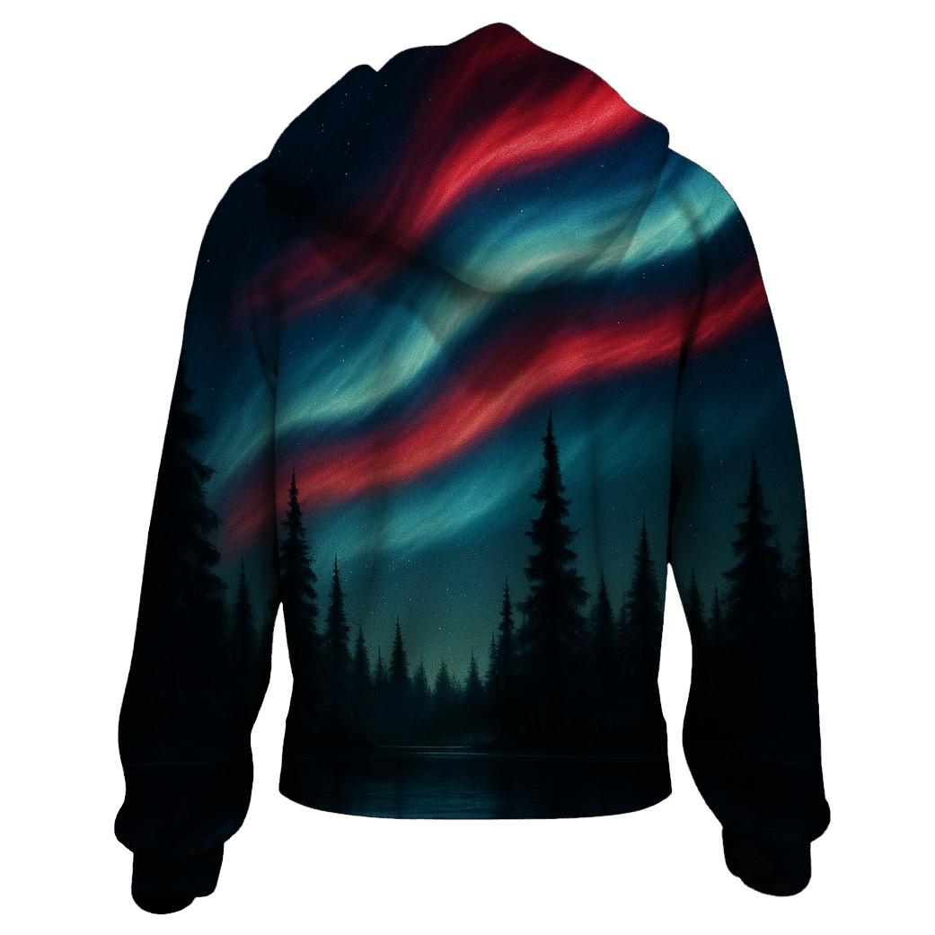 Aurora Stripes Over Pines hoodie trends
