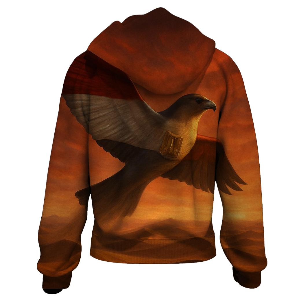 Egyptian Desert Falcon Flag Silhouette hoodie styles