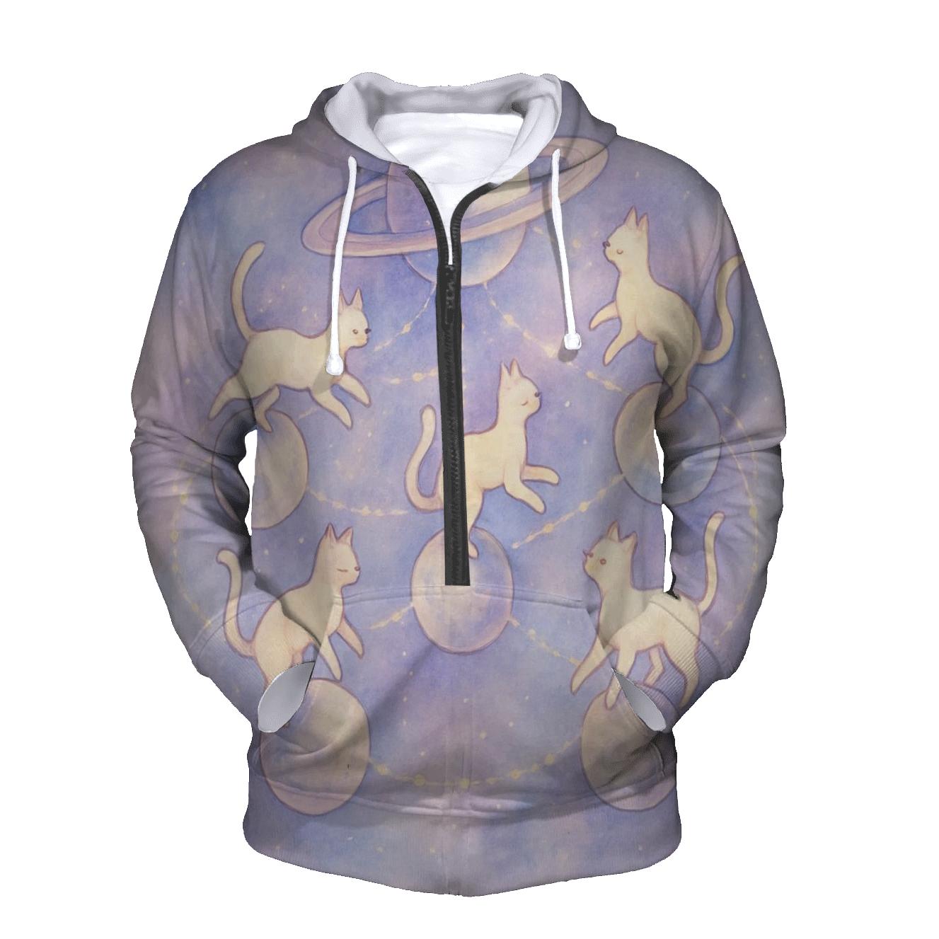 Celestial Carousel Of Cats custom hoodies