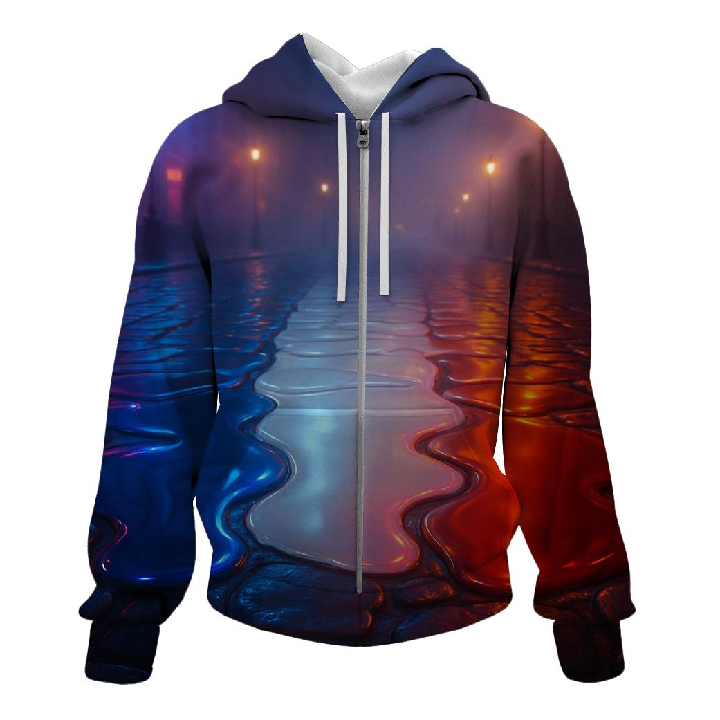 French Tricolor City Rain Reflections hoodies fashion