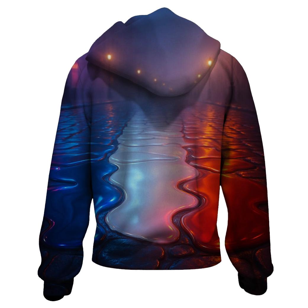 French Tricolor City Rain Reflections hoodies fashion