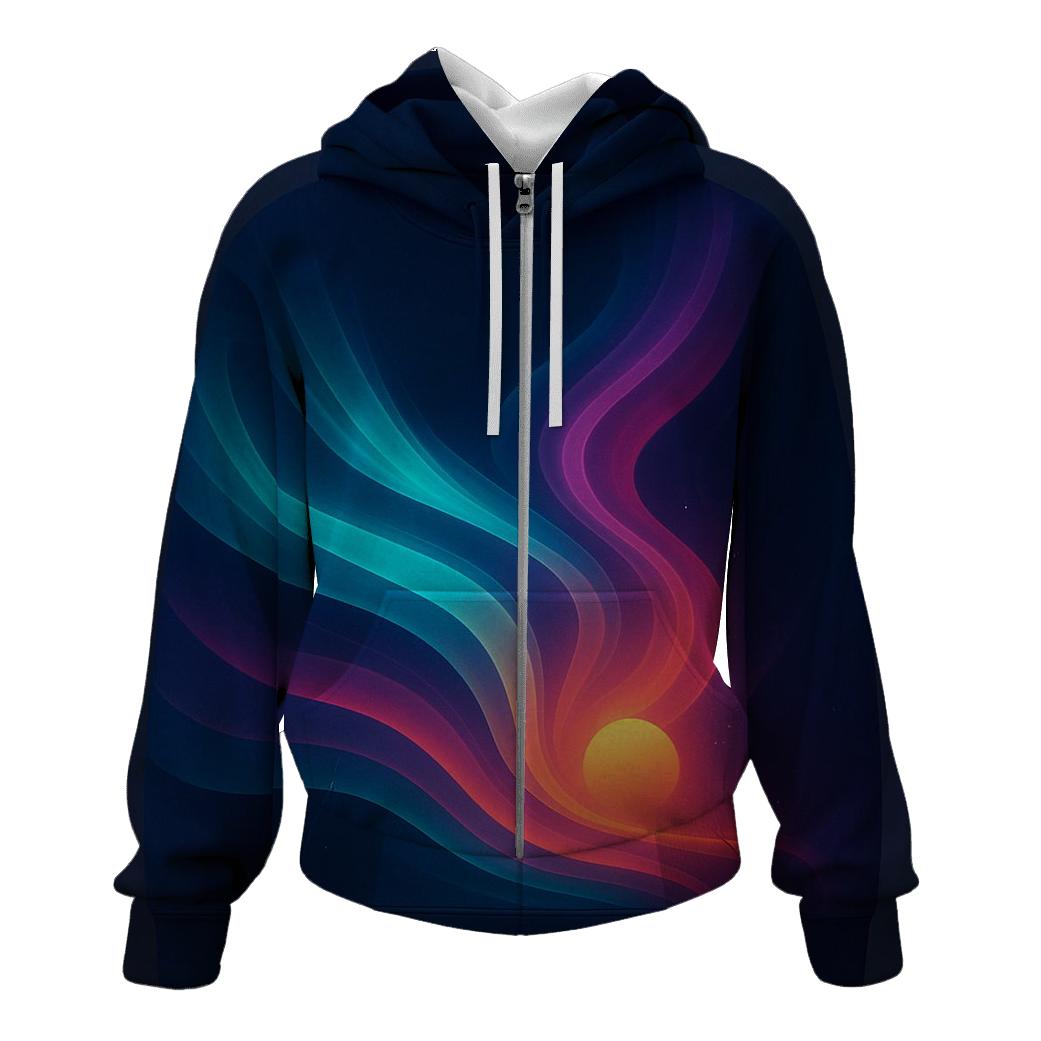 Aurora Sunset Waves hoodies fashion