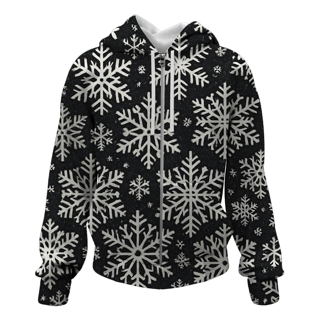 Midnight Snowflake Tessellation With Silver Glow hoodie trends