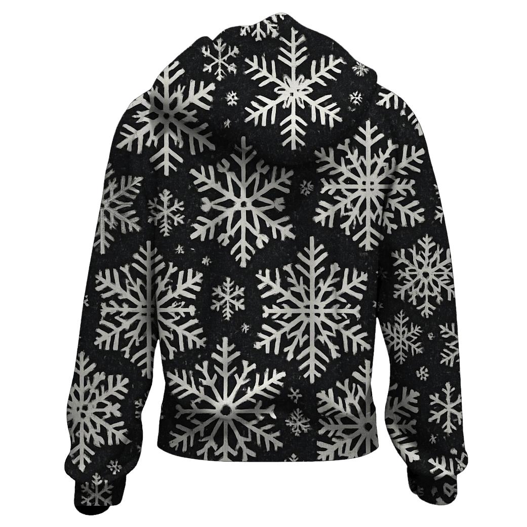 Midnight Snowflake Tessellation With Silver Glow hoodie trends