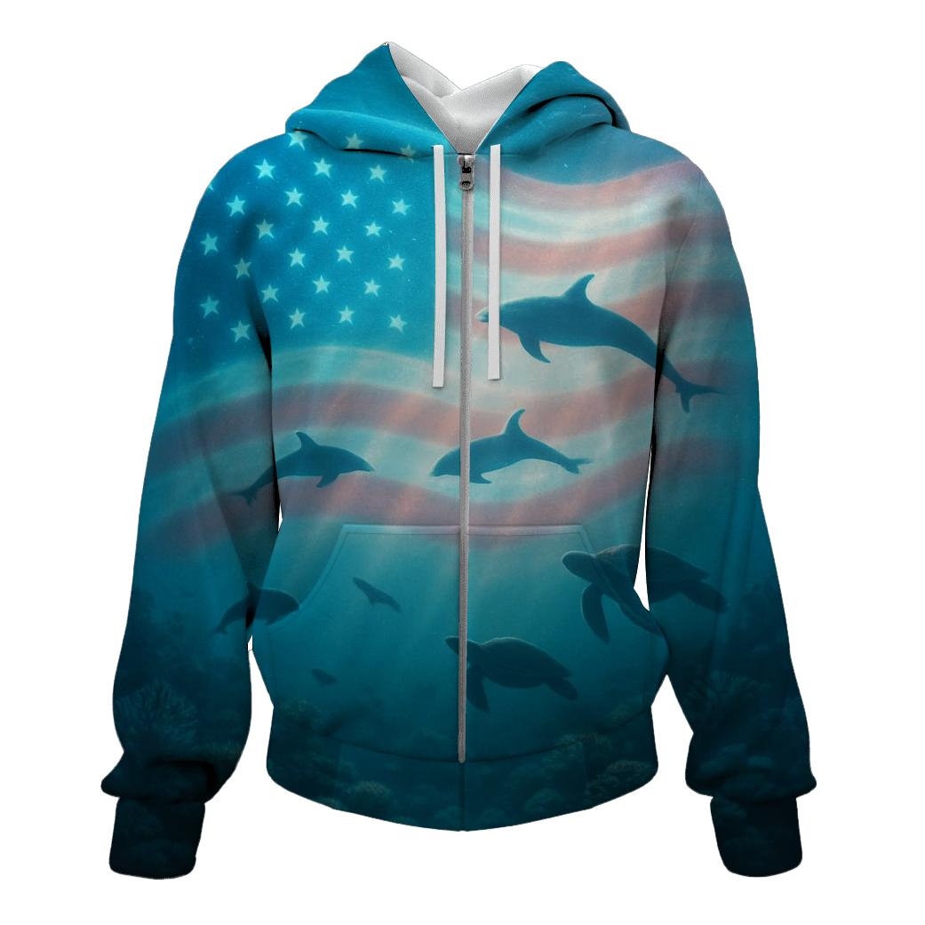 Ocean Depths Starfield Current lightweight hoodies