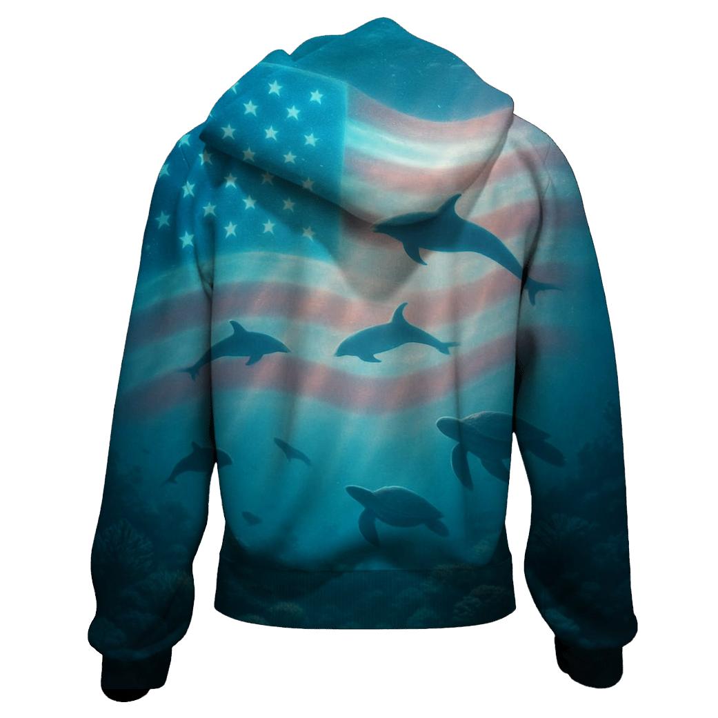 Ocean Depths Starfield Current lightweight hoodies