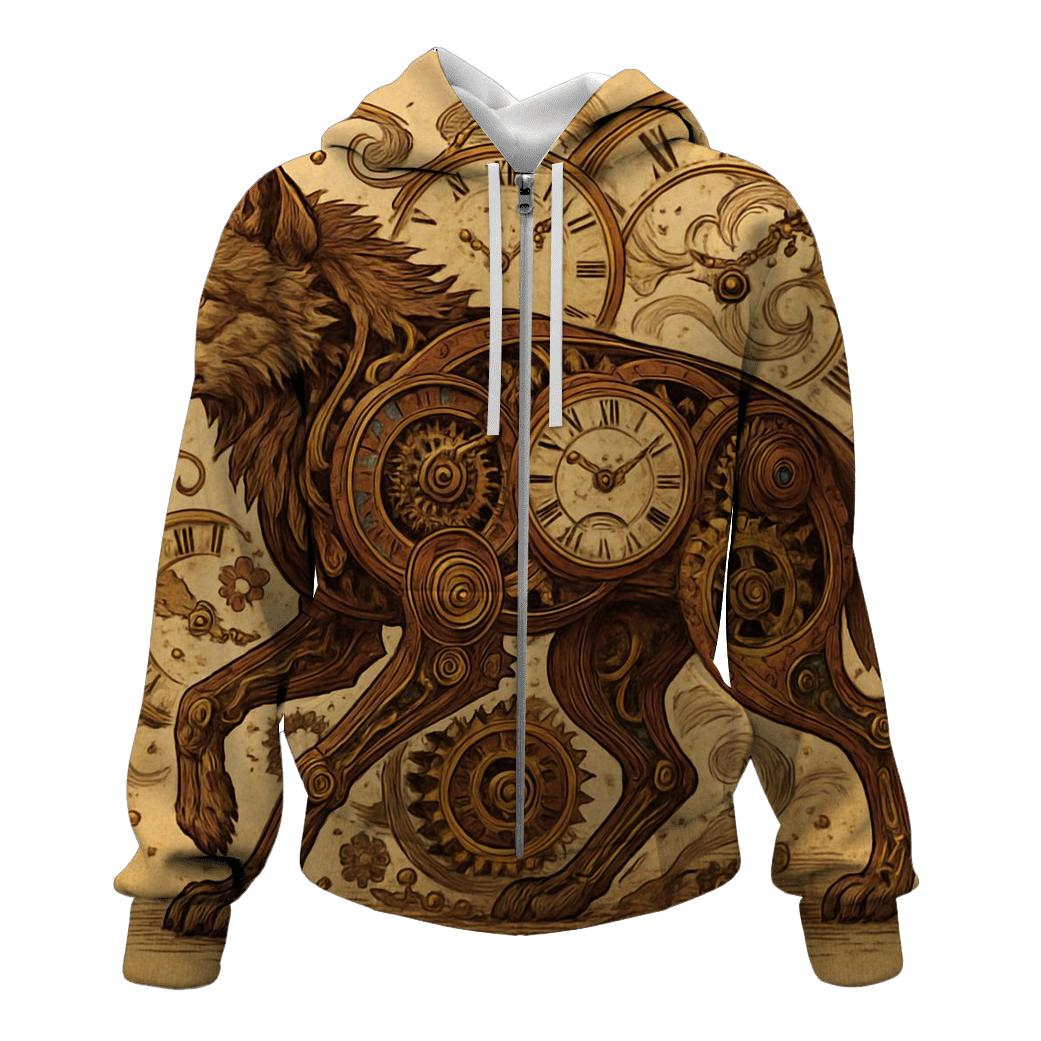 Clockwork Timebound Wolf pullover hoodies