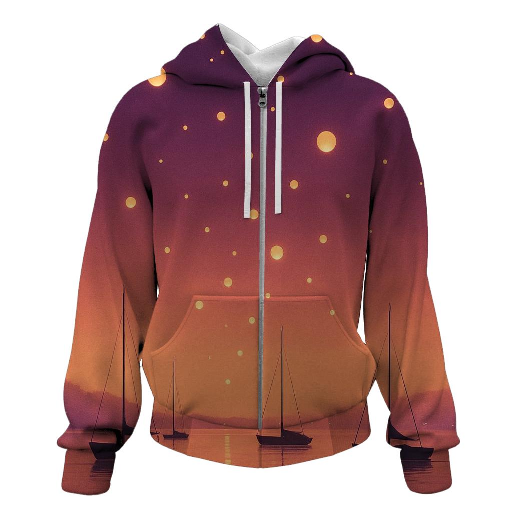Harbor Lantern Sundown embroidered hoodies