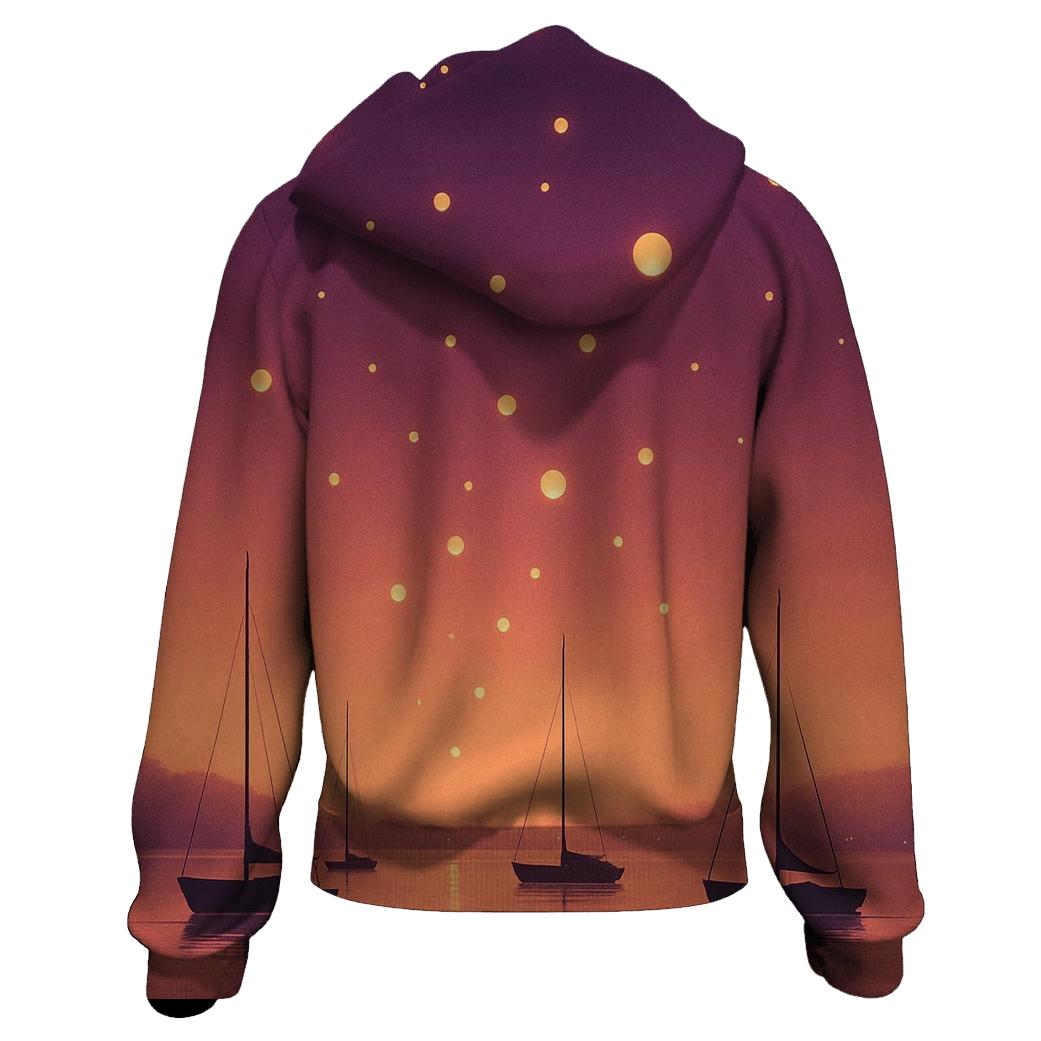 Harbor Lantern Sundown embroidered hoodies