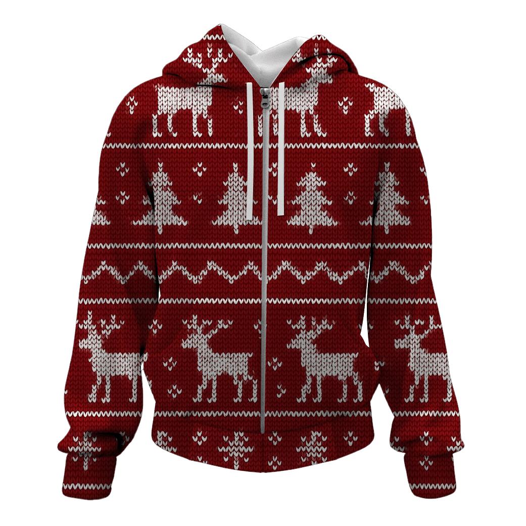 Christmas Sweater Icons Band Repeat On Red hoodies fashion