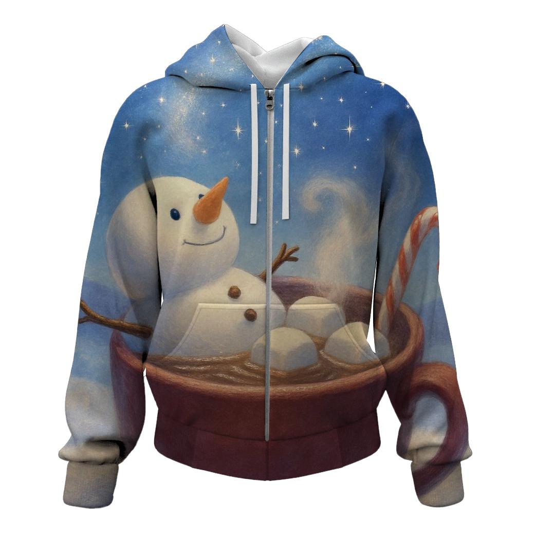 Snowman Hot Cocoa Stargazer embroidered hoodies