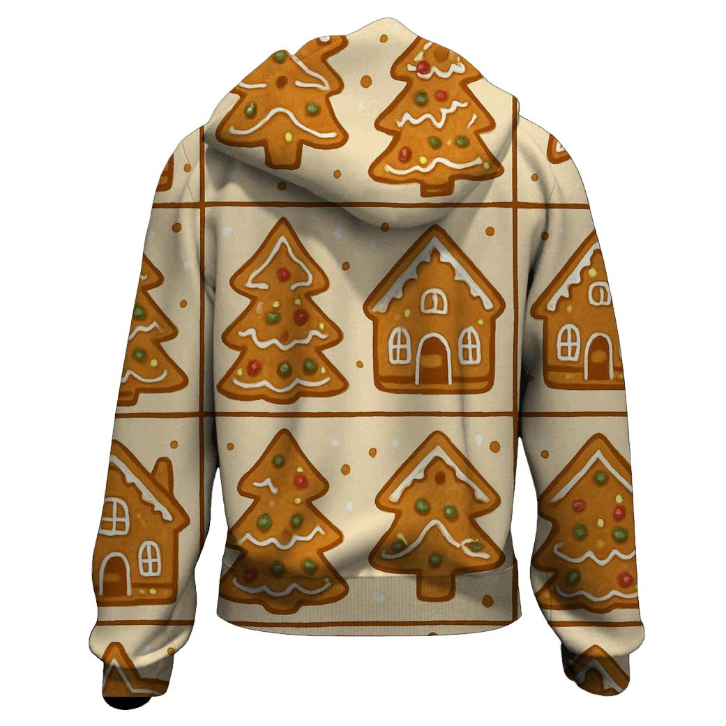 Gingerbread Village Tiles On Cream hoodie designs