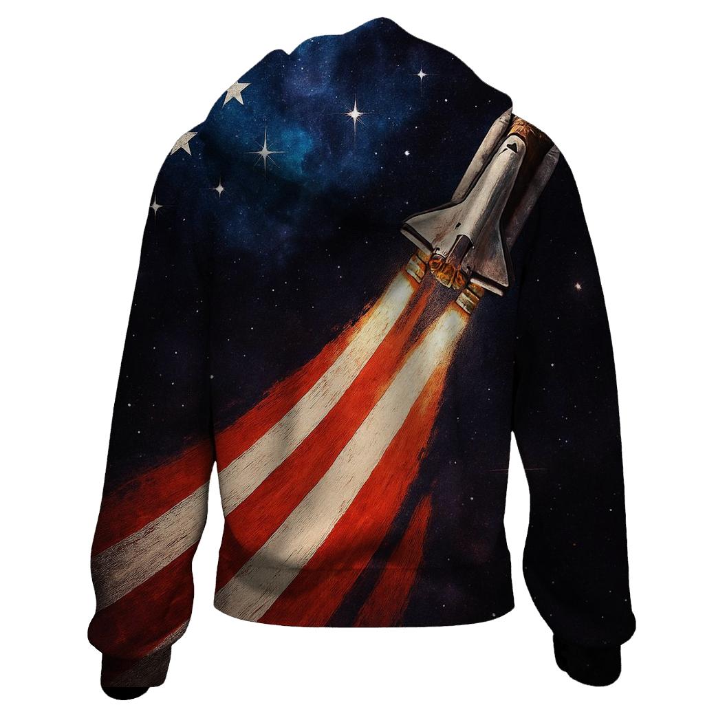 Cosmic Shuttle Stripe Trail zip-up hoodies