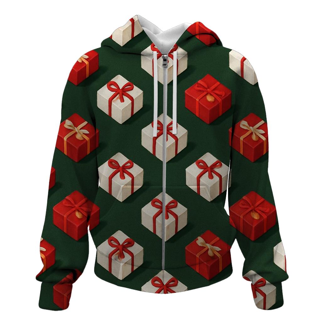 Gift Box Diagonal Parade On Forest Green designer hoodies