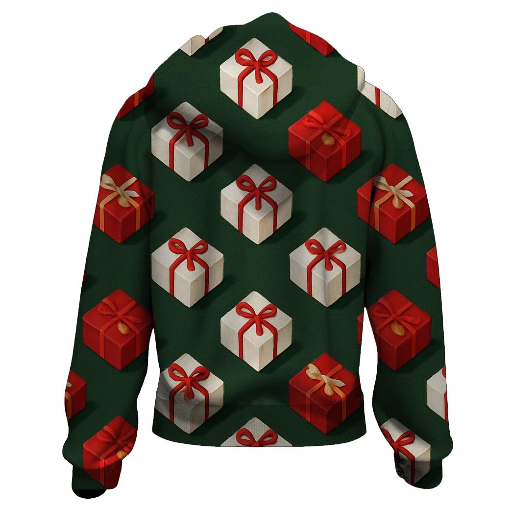 Gift Box Diagonal Parade On Forest Green designer hoodies