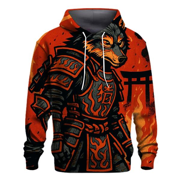 Samurai Ember Wolf zip-up hoodies