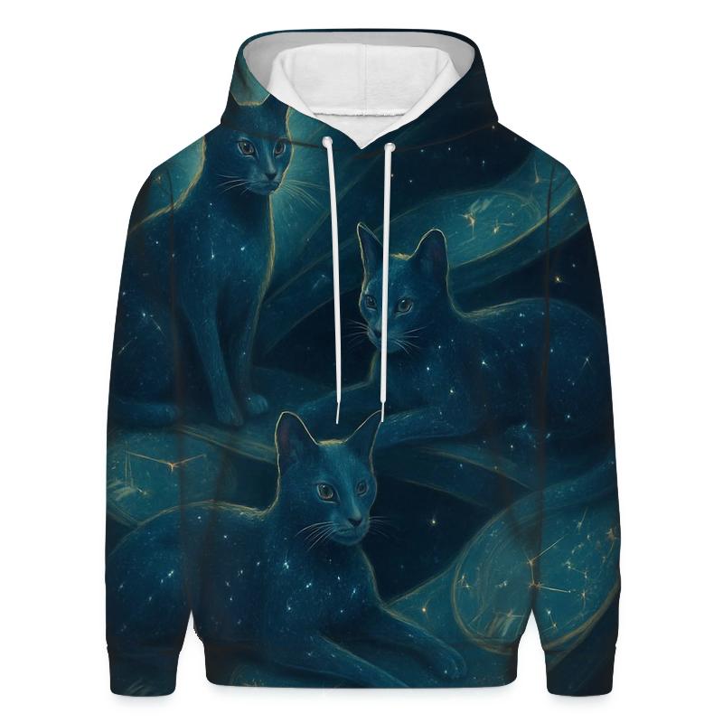 Time Ribbon Clockwork Cats designer hoodies