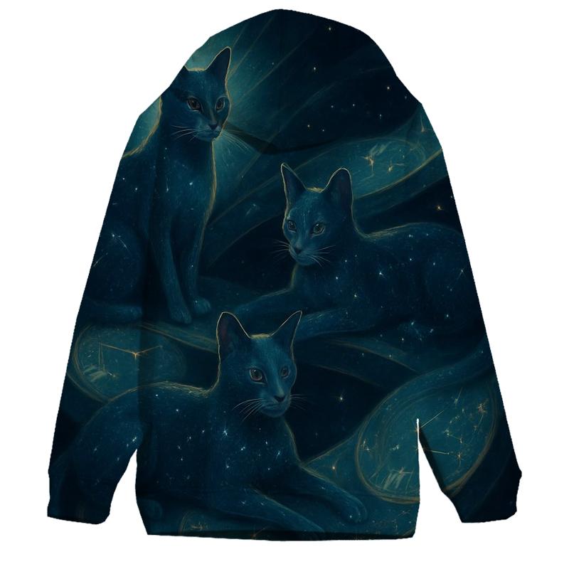 Time Ribbon Clockwork Cats designer hoodies