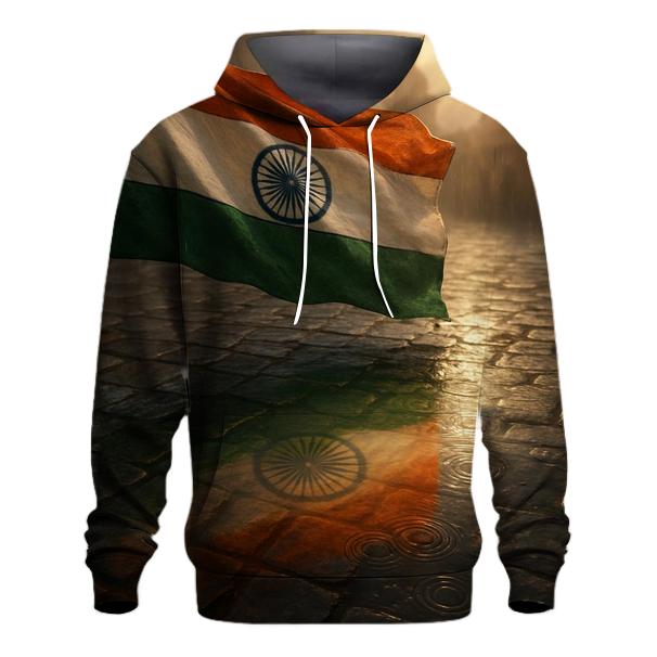 Indian Monsoon Sky Flag Reflection embroidered hoodies