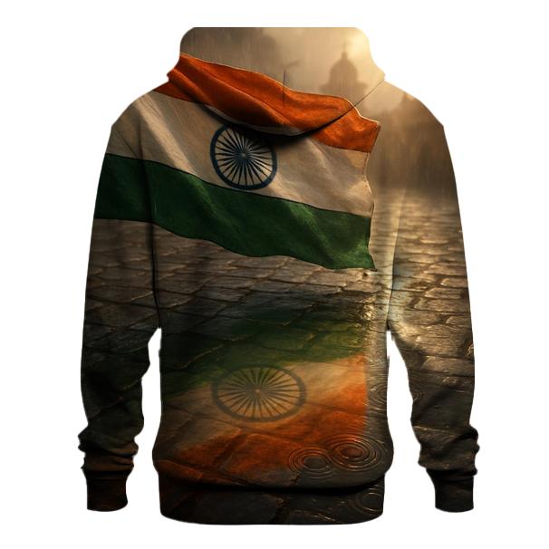 Indian Monsoon Sky Flag Reflection embroidered hoodies