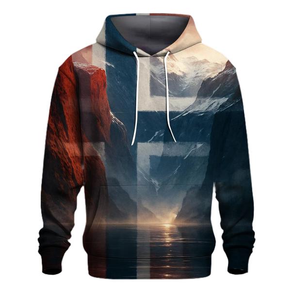Nordic Ice Fjord Norwegian Flag Mirage hoodie designs