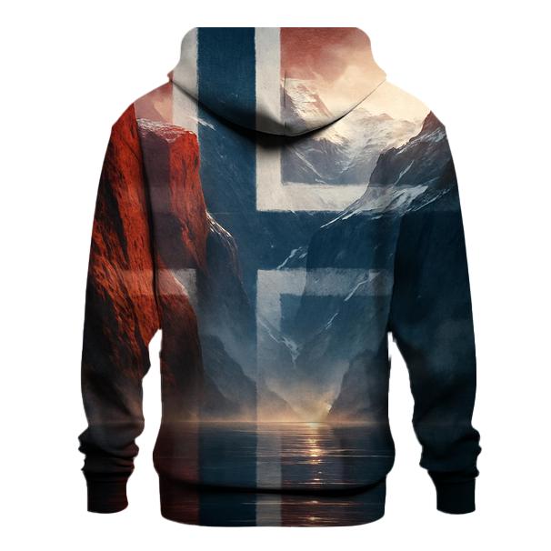Nordic Ice Fjord Norwegian Flag Mirage hoodie designs