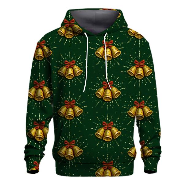 Golden Bells Radial Snowburst On Deep Green graphic hoodies