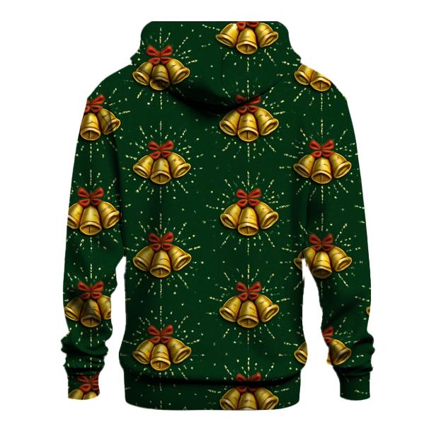Golden Bells Radial Snowburst On Deep Green graphic hoodies