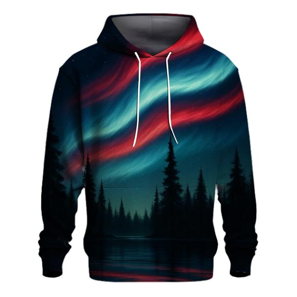 Aurora Stripes Over Pines designer hoodies