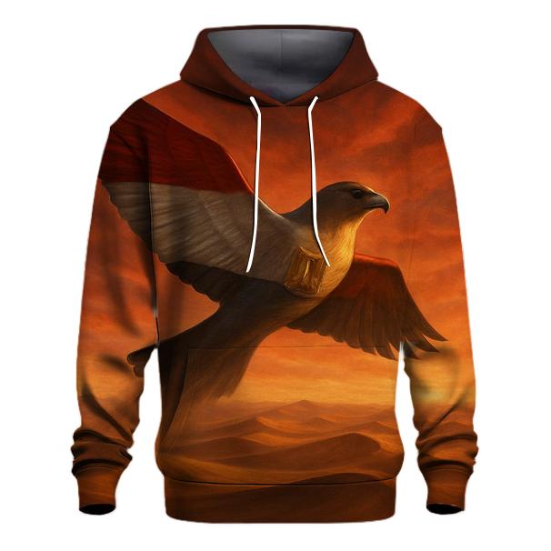 Egyptian Desert Falcon Flag Silhouette heavyweight hoodies