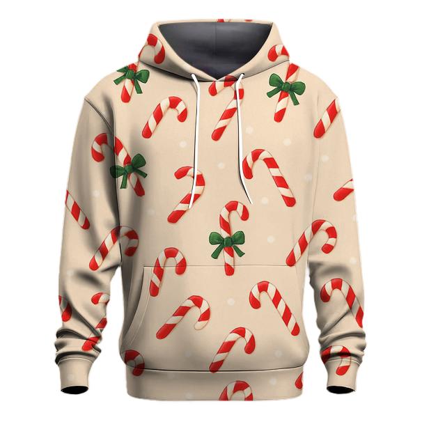 Candy Cane Stripe Scatter On Neutral Snowfield hoodies fashion