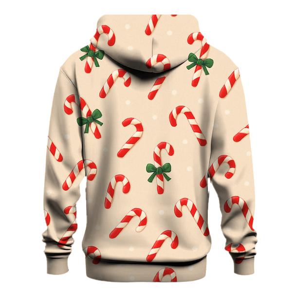 Candy Cane Stripe Scatter On Neutral Snowfield hoodies fashion