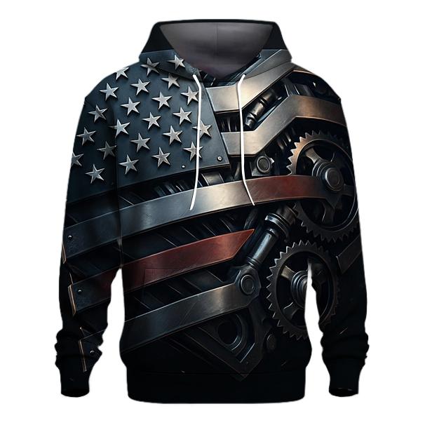 Mechanized Stars And Steel Stripes zip-up hoodies